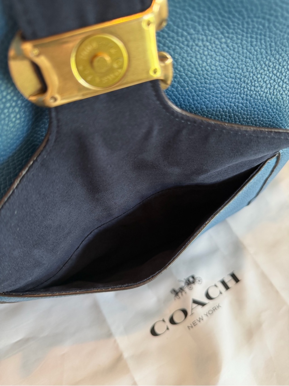 Coach Tabby Hobo Bag - Lake Blue Polished Pebbled Leather (Style 78207) EUC - Picture 14 of 14